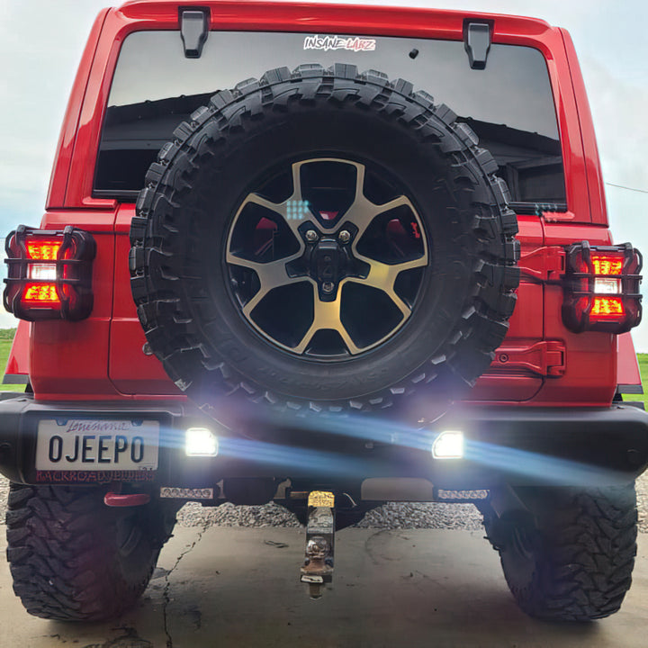 Oracle Rear Bumper LED Reverse Lights for Jeep Wrangler JL - 6000K - Bull Strap