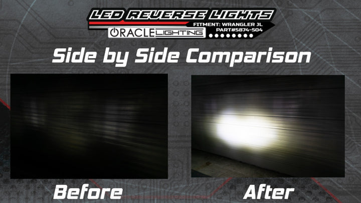 Oracle Rear Bumper LED Reverse Lights for Jeep Wrangler JL - 6000K - Bull Strap