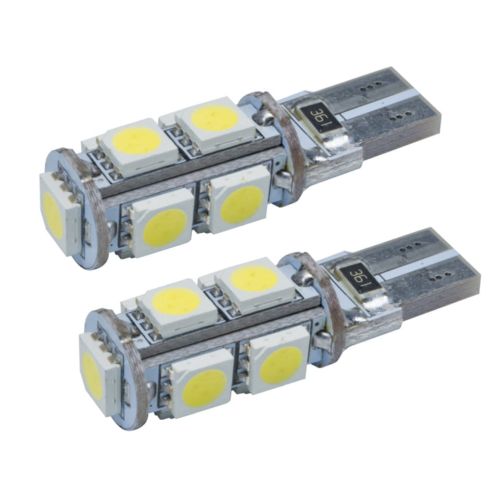 Oracle T10 5 LED 3 Chip SMD Bulbs (Pair) - Cool White - Bull Strap