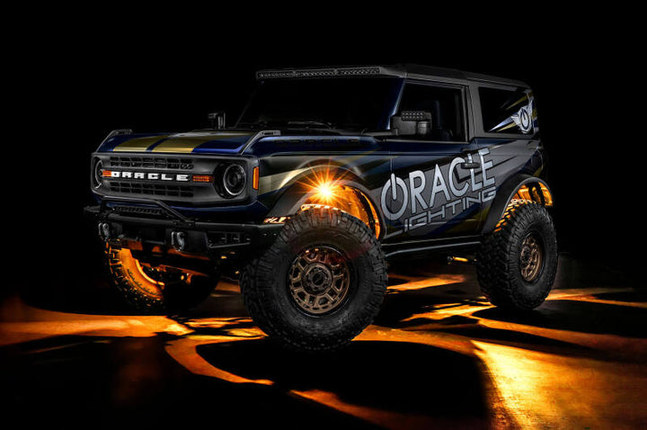 Oracle Underbody RGB+W Wheel Well Rock Light Kit - 8 PCS - ColorSHIFT - Bull Strap