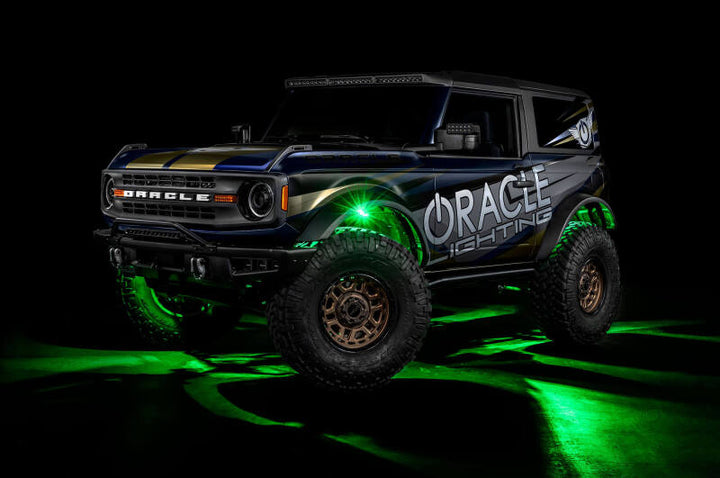 Oracle Underbody RGB+W Wheel Well Rock Light Kit - 8 PCS - ColorSHIFT - Bull Strap