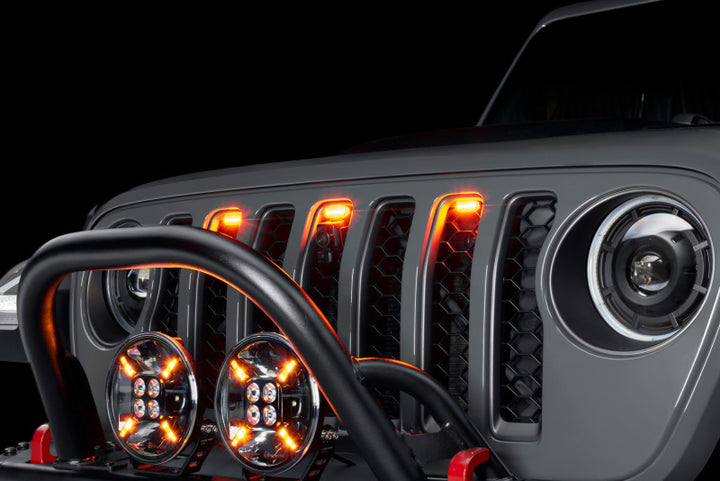 Oracle Universal Pre-Runner Style LED Grill Light Kit (New Style) - Amber w/Clear Lens - Bull Strap