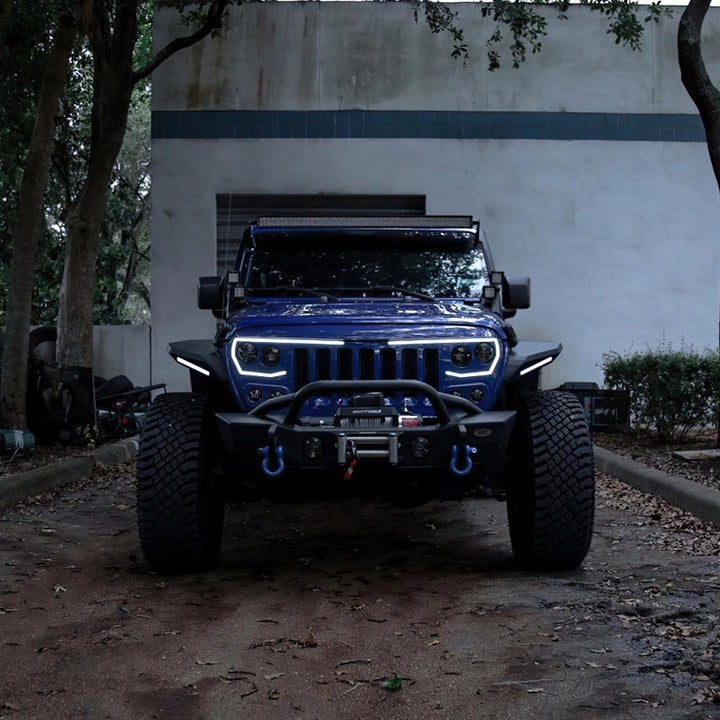 Oracle VECTOR Series Full LED Grille - Jeep Wrangler JL/JT - NA - Bull Strap