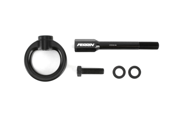 PERRIN 02-07 Subaru WRX/STI Tow Hook Kit (Front) - Flat Black - Bull Strap