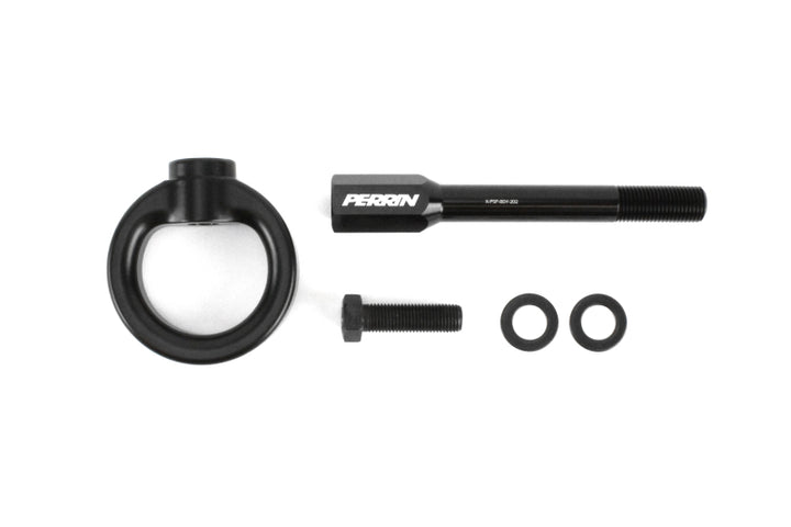 PERRIN 02-07 Subaru WRX/STI Tow Hook Kit (Front) - Flat Black - Bull Strap