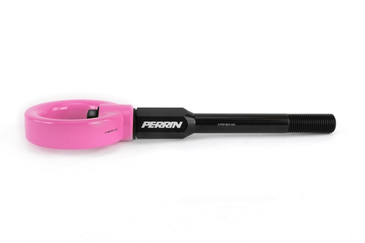 PERRIN 02-07 Subaru WRX/STI Tow Hook Kit (Front) - Hyper Pink - Bull Strap