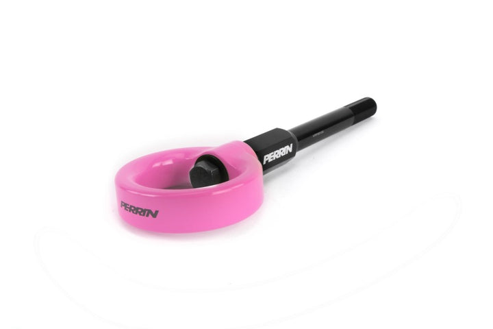 PERRIN 02-07 Subaru WRX/STI Tow Hook Kit (Front) - Hyper Pink - Bull Strap