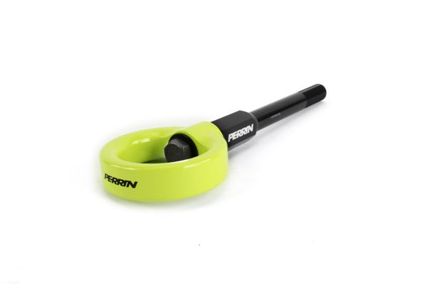 PERRIN 02-07 Subaru WRX/STI Tow Hook Kit (Front) - Neon Yellow - Bull Strap