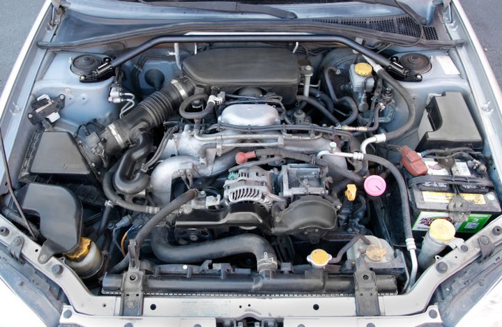 PERRIN 02-07 Subaru WRX/STi/Impreza / 04-08 Forester Front Strut Brace - Black - Bull Strap