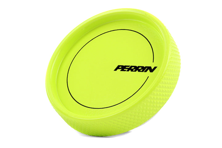 PERRIN 02-25 Subaru Impreza/WRX/STI & 13-25 Crosstrek/BRZ/FR-S/GR86/GR86 Oil Fill Cap - Neon Yellow - Bull Strap