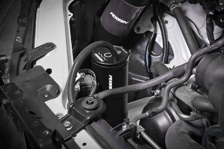 PERRIN 02-25 Subaru WRX / 04-21 STI / 13-25 BRZ/GR86/FRS/86 Coolant Overflow Tank - Black - Bull Strap