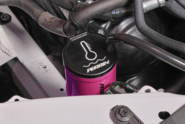 PERRIN 02-25 Subaru WRX / 04-21 STI / 13-25 BRZ/GR86/FRS/86 Coolant Overflow Tank - Hyper Pink - Bull Strap