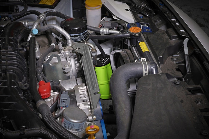 PERRIN 02-25 Subaru WRX / 04-21 STI / 13-25 BRZ/GR86/FRS/86 Coolant Overflow Tank - Neon Yellow - Bull Strap