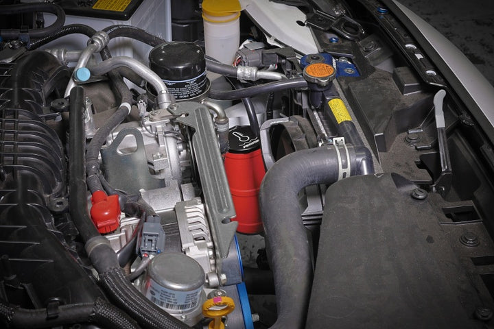 PERRIN 02-25 Subaru WRX / 04-21 STI / 13-25 BRZ/GR86/FRS/86 Coolant Overflow Tank - Red - Bull Strap