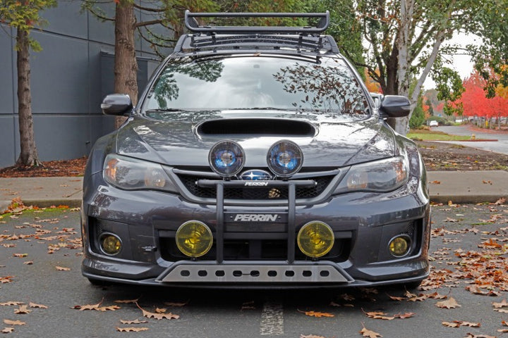 PERRIN 08-14 Subaru WRX & STI / 08-11 Impreza / 05-09 Legacy Tow Hook Kit (Front) - Flat Black - Bull Strap