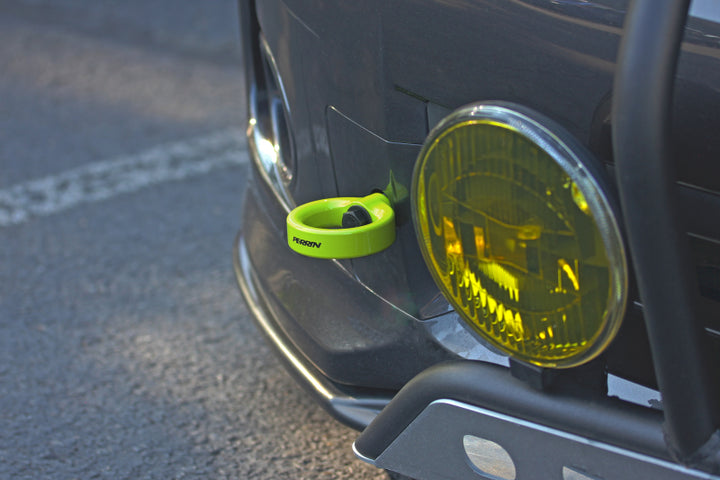 PERRIN 08-14 Subaru WRX & STI / 08-11 Impreza / 05-09 Legacy Tow Hook Kit (Front) - Neon Yellow - Bull Strap
