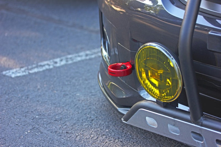 PERRIN 08-14 Subaru WRX & STI / 08-11 Impreza / 05-09 Legacy Tow Hook Kit (Front) - Red - Bull Strap