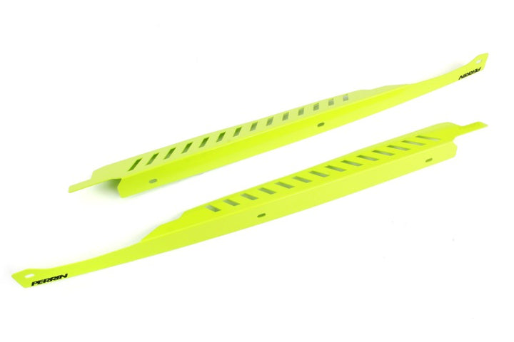 PERRIN 08-14 Subaru WRX/STI / 08-11 Impreza Fender Shroud Set - Neon Yellow - Bull Strap