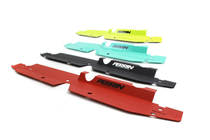 PERRIN 08-14 Subaru WRX & STI / 08-11 Impreza Radiator Shroud - Neon Yellow - Bull Strap