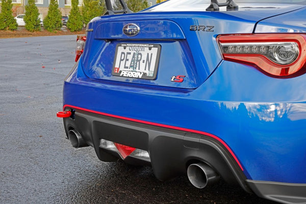 PERRIN 13-25 Subaru BRZ / 13-20 Scion FRS & Toyota 86 / 22-25 GR86 Tow Hook Kit (Rear) - Red - Bull Strap