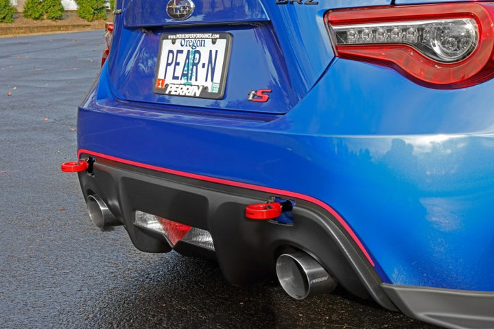 PERRIN 13-25 Subaru BRZ / 13-20 Scion FRS & Toyota 86 / 22-25 GR86 Tow Hook Kit (Rear) - Red - Bull Strap