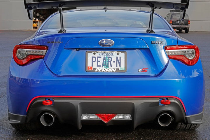 PERRIN 13-25 Subaru BRZ / 13-20 Scion FRS & Toyota 86 / 22-25 GR86 Tow Hook Kit (Rear) - Red - Bull Strap