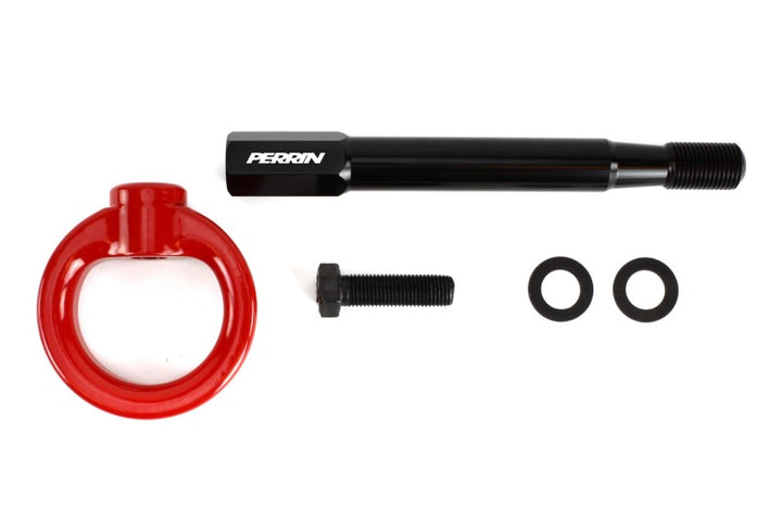 PERRIN 13-25 Subaru BRZ / 13-20 Scion FRS & Toyota 86 / 22-25 GR86 Tow Hook Kit (Rear) - Red - Bull Strap