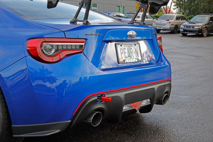 PERRIN 13-25 Subaru BRZ / 13-20 Scion FRS & Toyota 86 / 22-25 GR86 Tow Hook Kit (Rear) - Red - Bull Strap