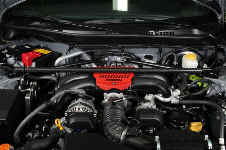 PERRIN 13-25 Subaru BRZ / Toyota GR86/86 / Scion FR-S Front Strut Brace - Carbon Fiber - Bull Strap