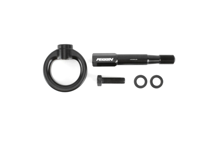 PERRIN 15-17 Subaru WRX & STI / 13-17 Crosstrek / 12-16 Impreza Tow Hook Kit (Front) - Flat Black - Bull Strap