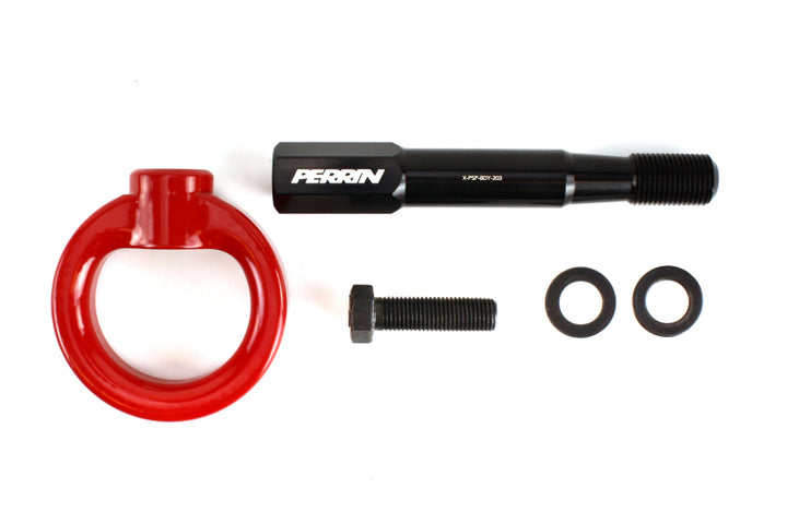 PERRIN 15-17 Subaru WRX & STI / 13-17 Crosstrek / 12-16 Impreza Tow Hook Kit (Front) - Red - Bull Strap