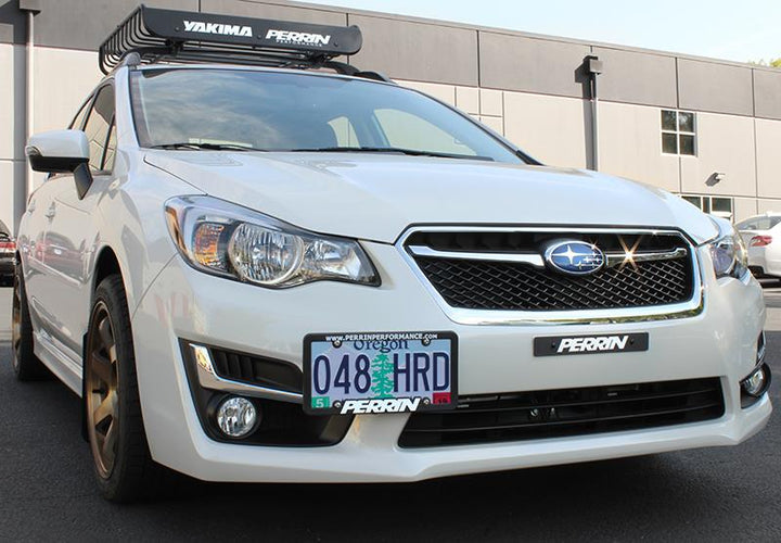 PERRIN 15-17 Subaru WRX/STI (w/o FMIC) / 13-17 Crosstrek / 12-16 Impreza License Plate Reloc. Kit - Bull Strap