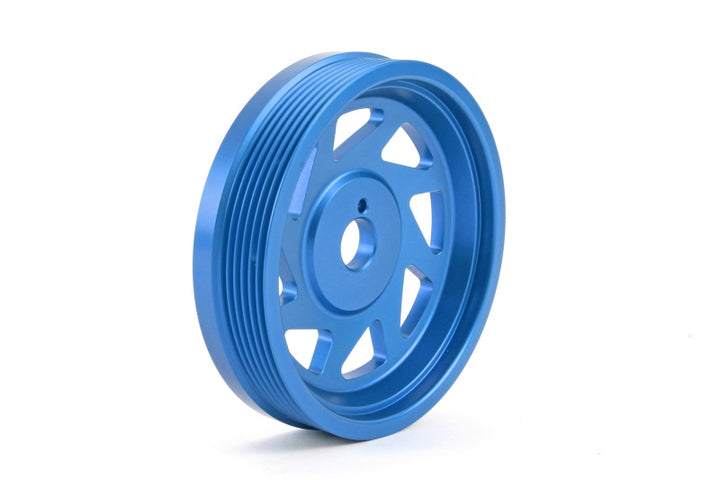 PERRIN 15-18 Subaru WRX / 13-20 BRZ / 14-18 FXT / 13-16 Crosstrek Lightened Crank Pulley - Blue - Bull Strap