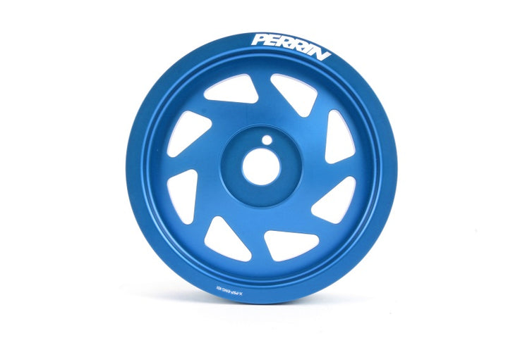PERRIN 15-18 Subaru WRX / 13-20 BRZ / 14-18 FXT / 13-16 Crosstrek Lightened Crank Pulley - Blue - Bull Strap