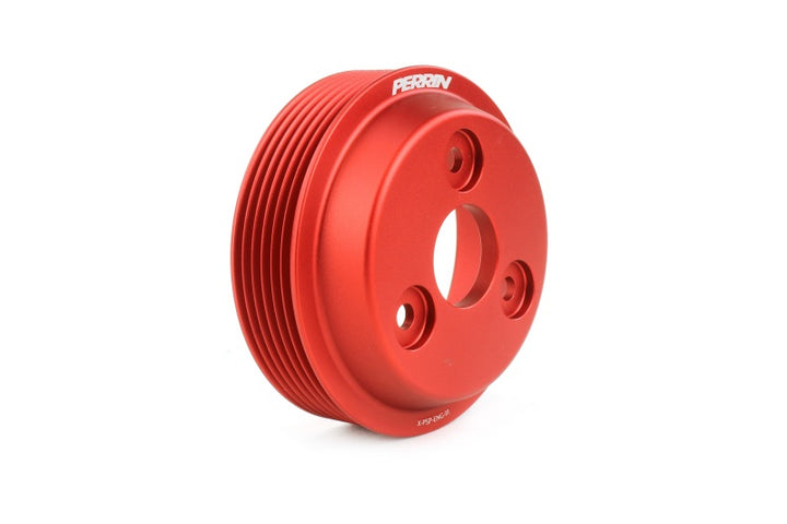 PERRIN 15-21 Subaru WRX / 18-20 Crosstrek / 14-18 FXT Lightweight Water Pump Pulley - Red - Bull Strap