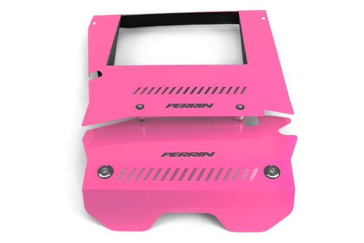 PERRIN 15-21 Subaru WRX Engine Cover Kit (Intercooler & Pulley Covers Incl.) - Hyper Pink - Bull Strap