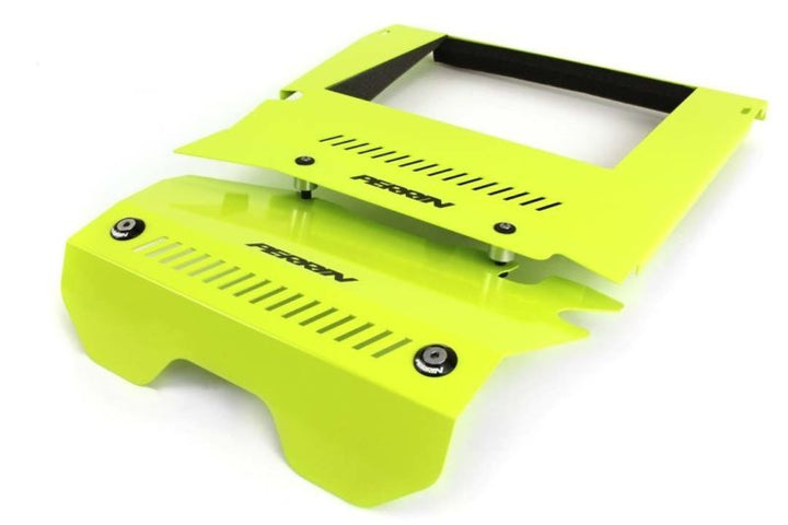 PERRIN 15-21 Subaru WRX Engine Cover Kit (Intercooler & Pulley Covers Incl.) - Neon Yellow - Bull Strap