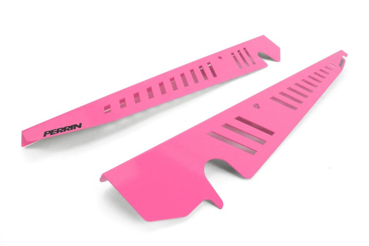 PERRIN 15-21 Subaru WRX/STI Fender Shroud Set - Hyper Pink - Bull Strap