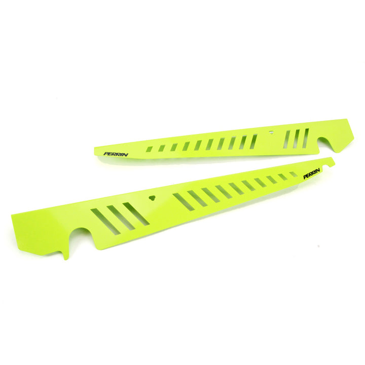 PERRIN 15-21 Subaru WRX/STI Fender Shroud Set - Neon Yellow - Bull Strap