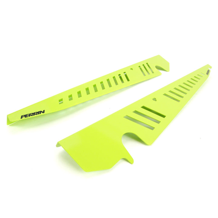 PERRIN 15-21 Subaru WRX/STI Fender Shroud Set - Neon Yellow - Bull Strap