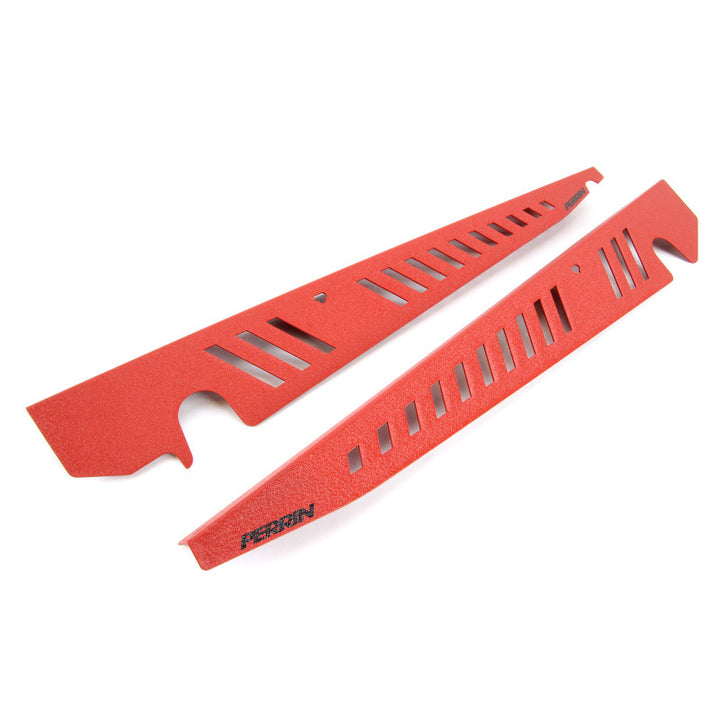 PERRIN 15-21 Subaru WRX/STI Fender Shroud Set - Red - Bull Strap