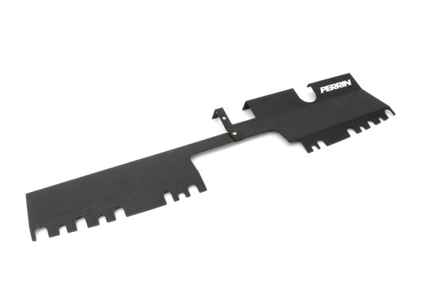 PERRIN 15-21 Subaru WRX/STI Radiator Shroud (With OEM Intake Scoop) - Black - Bull Strap
