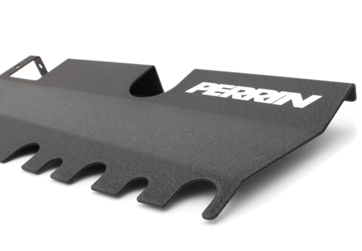 PERRIN 15-21 Subaru WRX/STI Radiator Shroud (With OEM Intake Scoop) - Black - Bull Strap