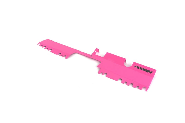 PERRIN 15-21 Subaru WRX/STI Radiator Shroud (With OEM Intake Scoop) - Hyper Pink - Bull Strap