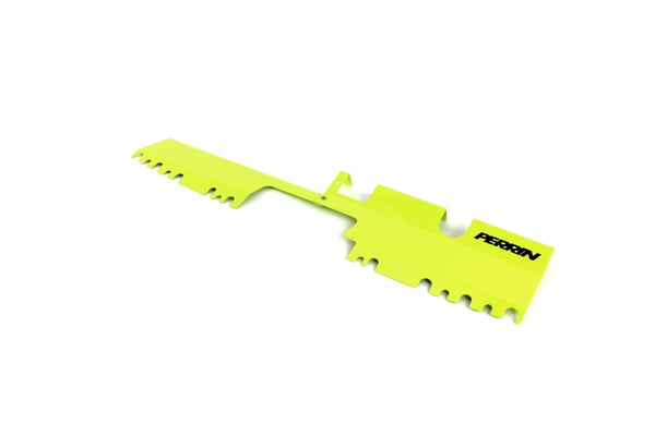 PERRIN 15-21 Subaru WRX/STI Radiator Shroud (With OEM Intake Scoop) - Neon Yellow - Bull Strap