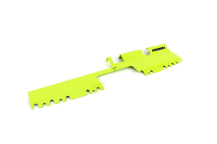 PERRIN 15-21 Subaru WRX/STI Radiator Shroud (With OEM Intake Scoop) - Neon Yellow - Bull Strap