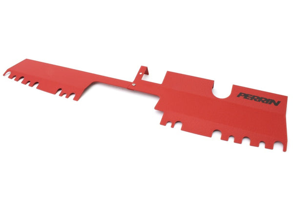 PERRIN 15-21 Subaru WRX/STI Radiator Shroud (With OEM Intake Scoop) - Red - Bull Strap