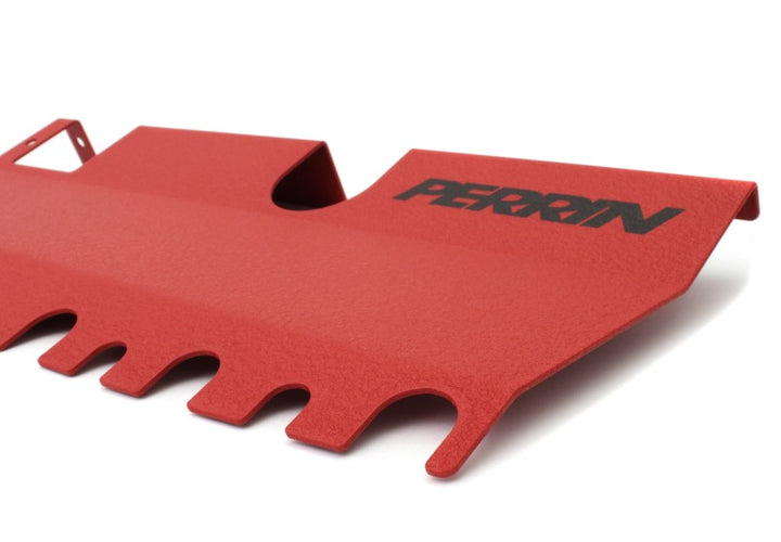PERRIN 15-21 Subaru WRX/STI Radiator Shroud (With OEM Intake Scoop) - Red - Bull Strap