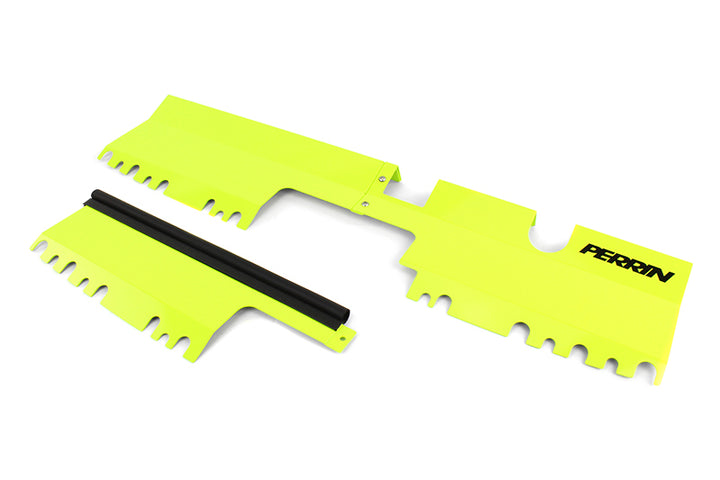 PERRIN 15-21 Subaru WRX/STI Radiator Shroud (With/Without OEM Intake Scoop) - Neon Yellow - Bull Strap
