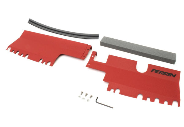 PERRIN 15-21 Subaru WRX/STI Radiator Shroud (Without OEM Intake Scoop) - Red - Bull Strap